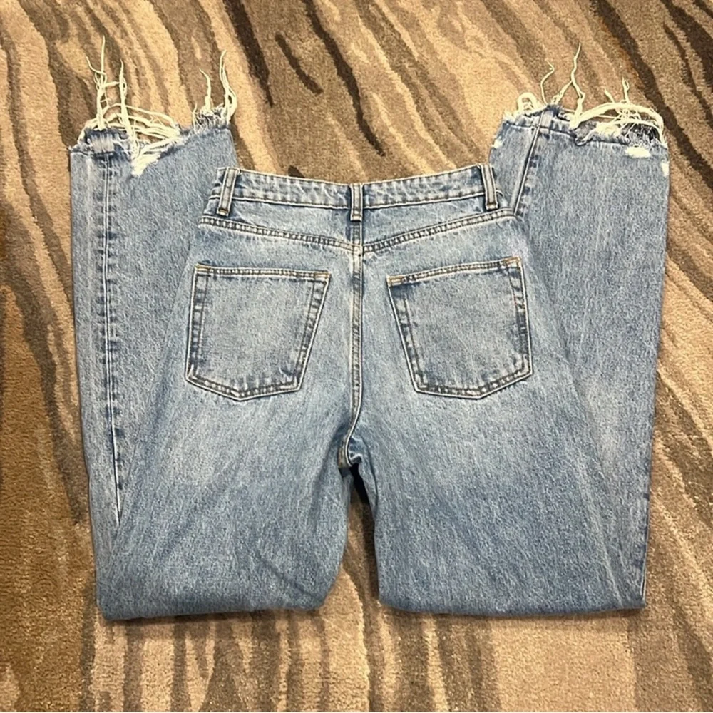 Lovers + Friends High Rise Straight Leg Raw Fray Hem Jeans - Picture 6 of 12